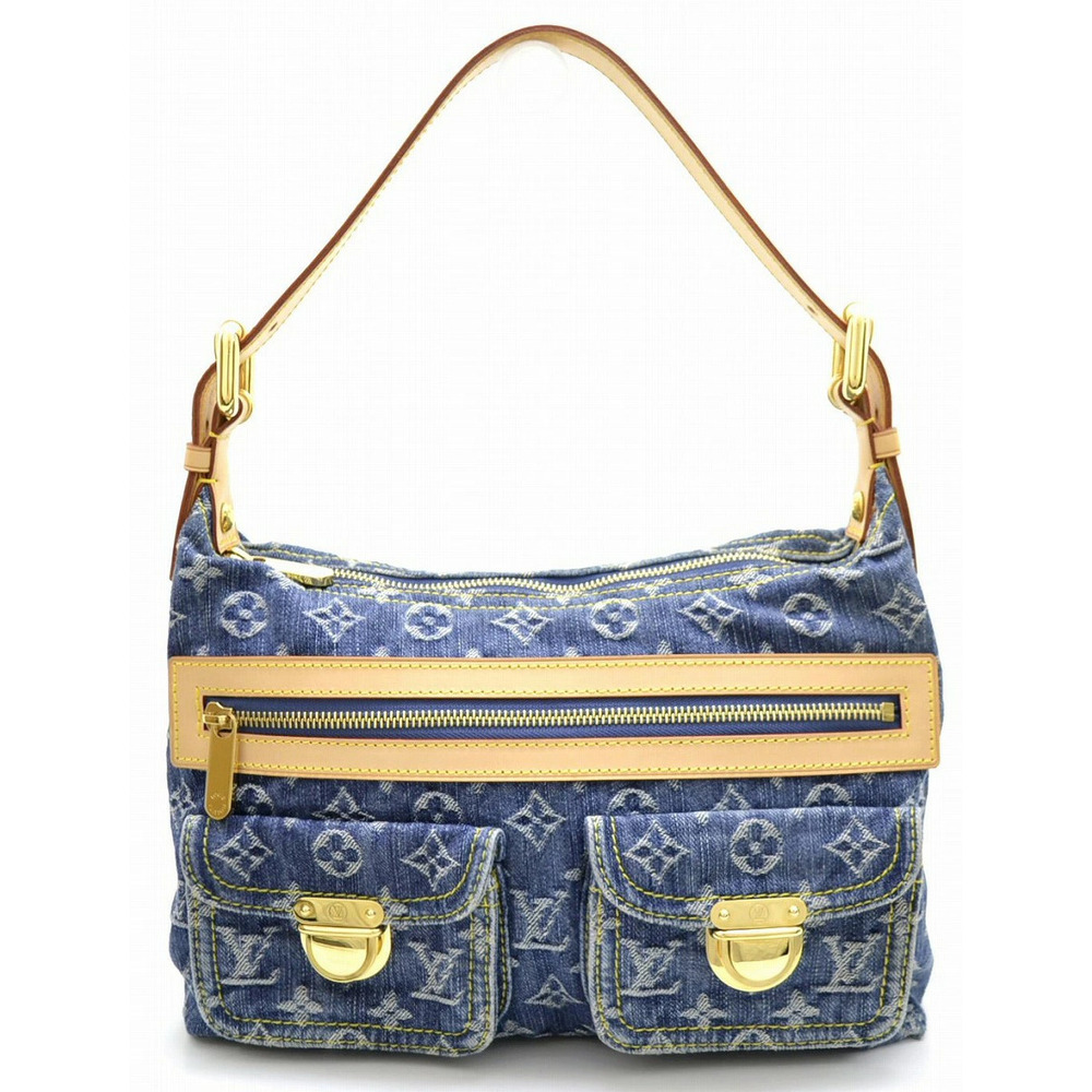 Louis Vuitton Monogram Denim Baggy Shoulder Bag One Semi